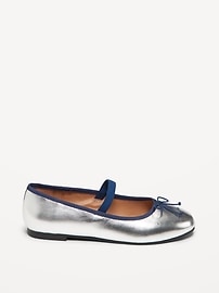 View large product image 3 of 4. Shiny Metallic Ballet Flats for Girls