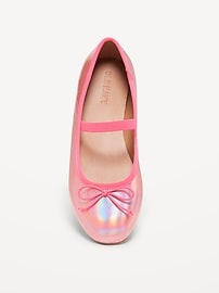 Image number 2 showing, Shiny Metallic Ballet Flats for Girls