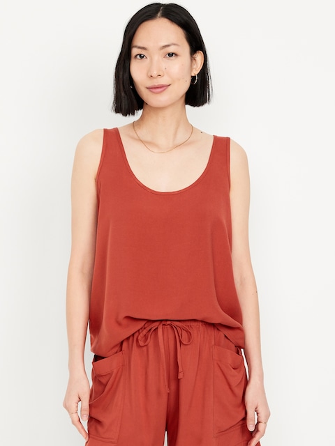 Scoop-Neck Shell Tank Top