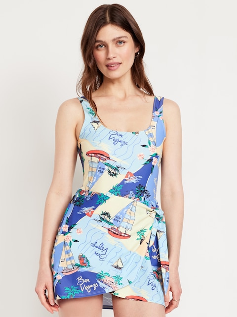 Robe de bain mate nouée sur le côté