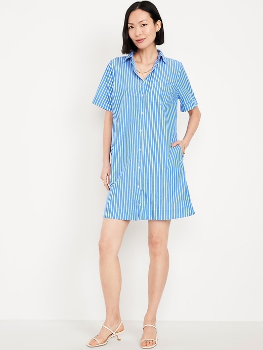 Image number 1 showing, Striped Mini Shirt Dress