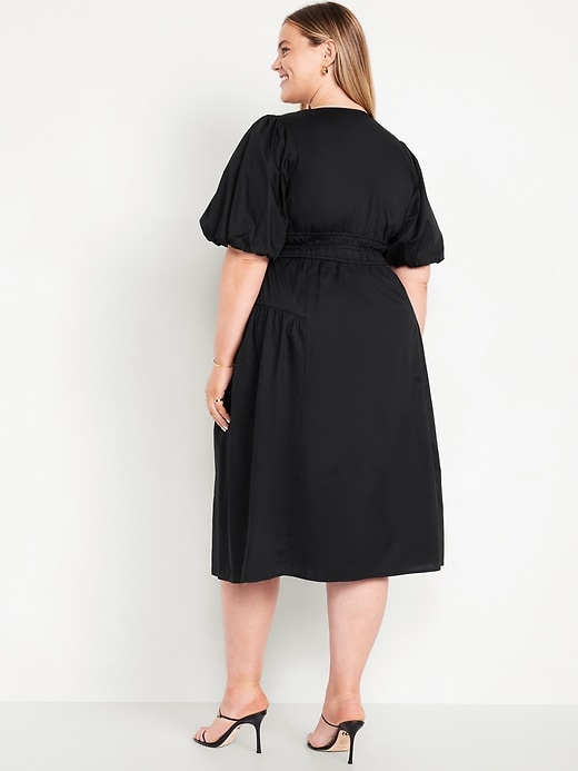 Image number 6 showing, Waist-Defined Puff-Sleeve Midi Dress