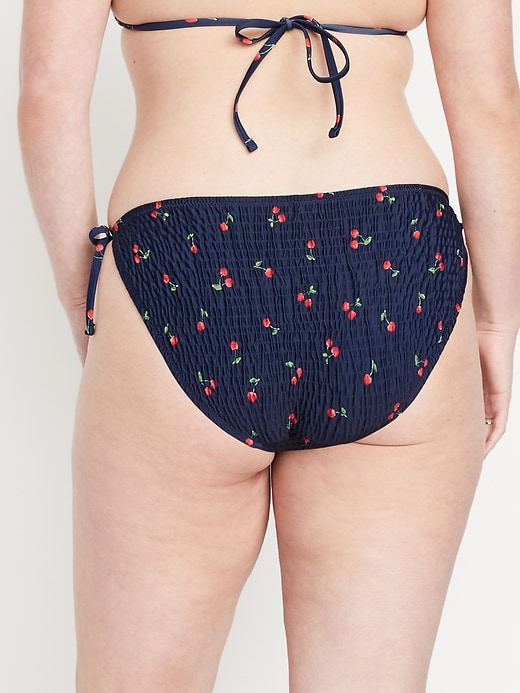 Image number 6 showing, Mid-Rise Textured String Bikini Swim Bottoms