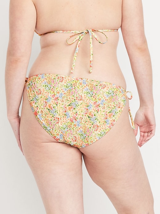 Image number 6 showing, Mid-Rise Textured String Bikini Swim Bottoms