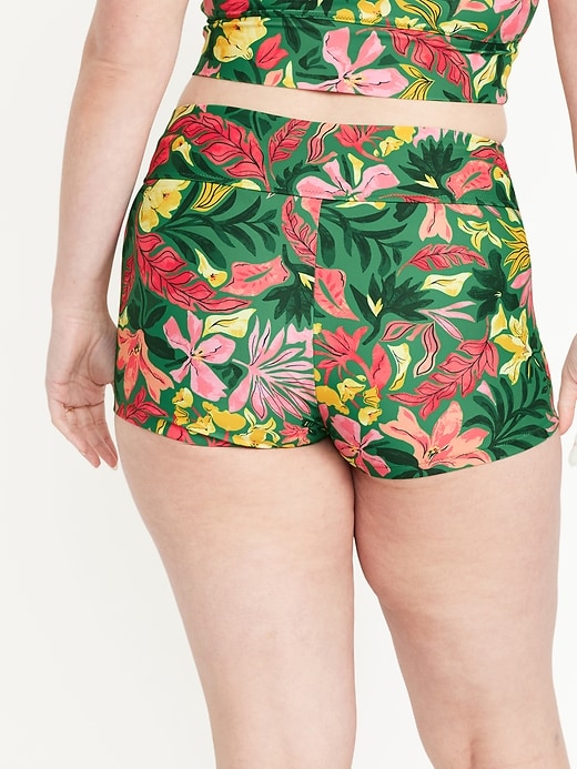 Image number 6 showing, High-Waisted Matte Swim Shorts -- 2-inch inseam