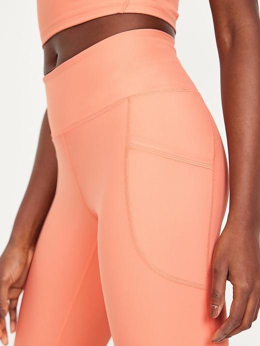 Image number 3 showing, High-Waisted PowerSoft Crop Pocket Leggings