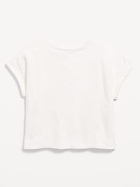 View large product image 3 of 3. Short-Sleeve Slub-Knit Pocket T-Shirt for Girls