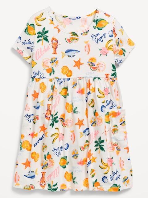 Printed Jersey-Knit Short-Sleeve Dress for Toddler Girls - Canada