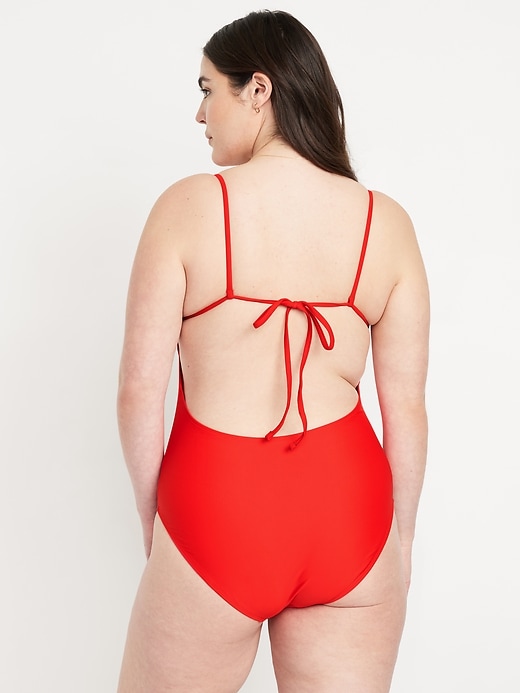 Image number 6 showing, Matte Cutout Back One-Piece Swimsuit