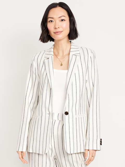 Blazer de tailleur Taylor ajusté en mélange de lin