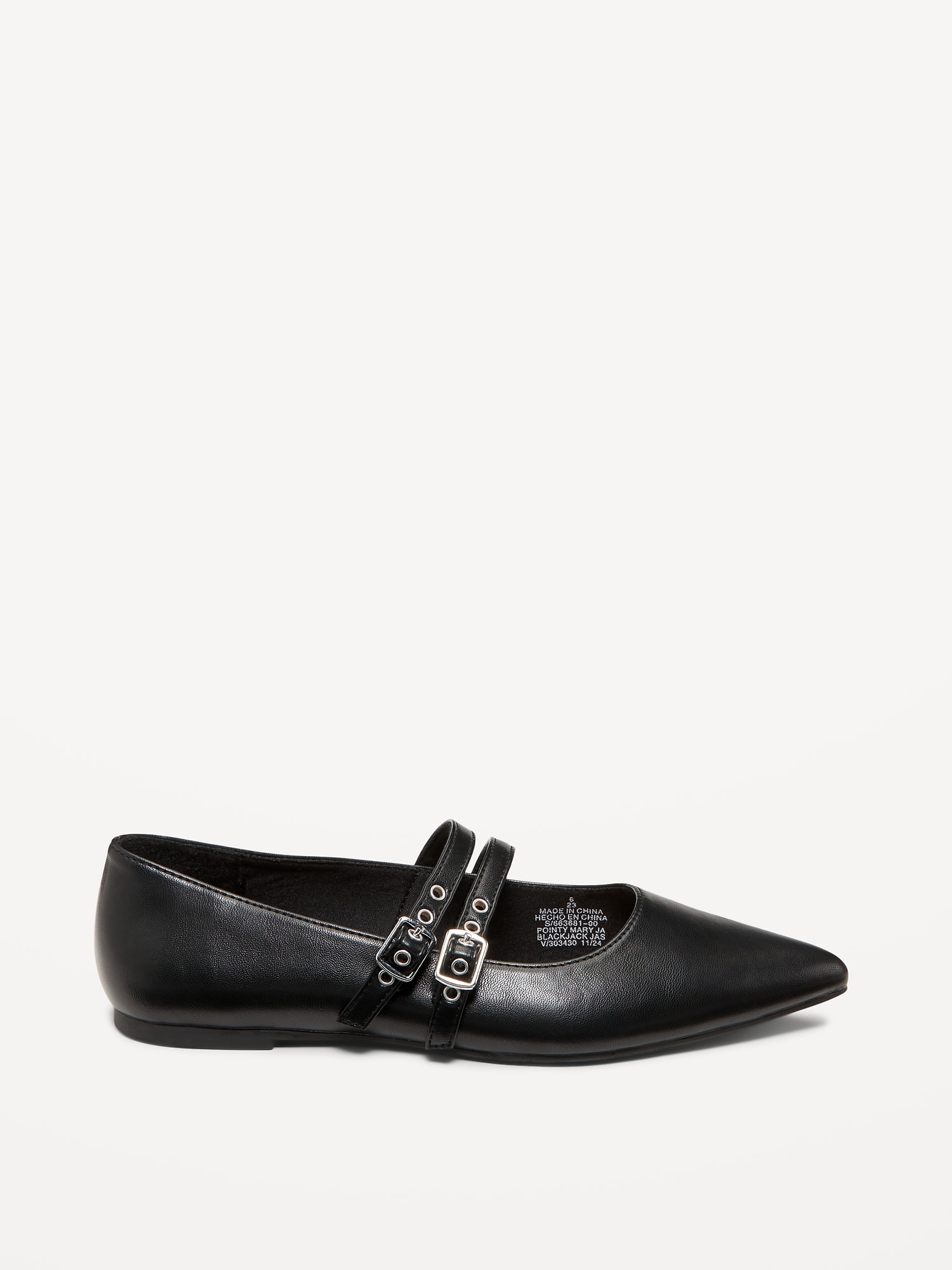 Double-Buckle Mary Jane Flats