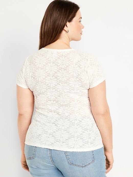 Image number 8 showing, Lace Crew-Neck Top