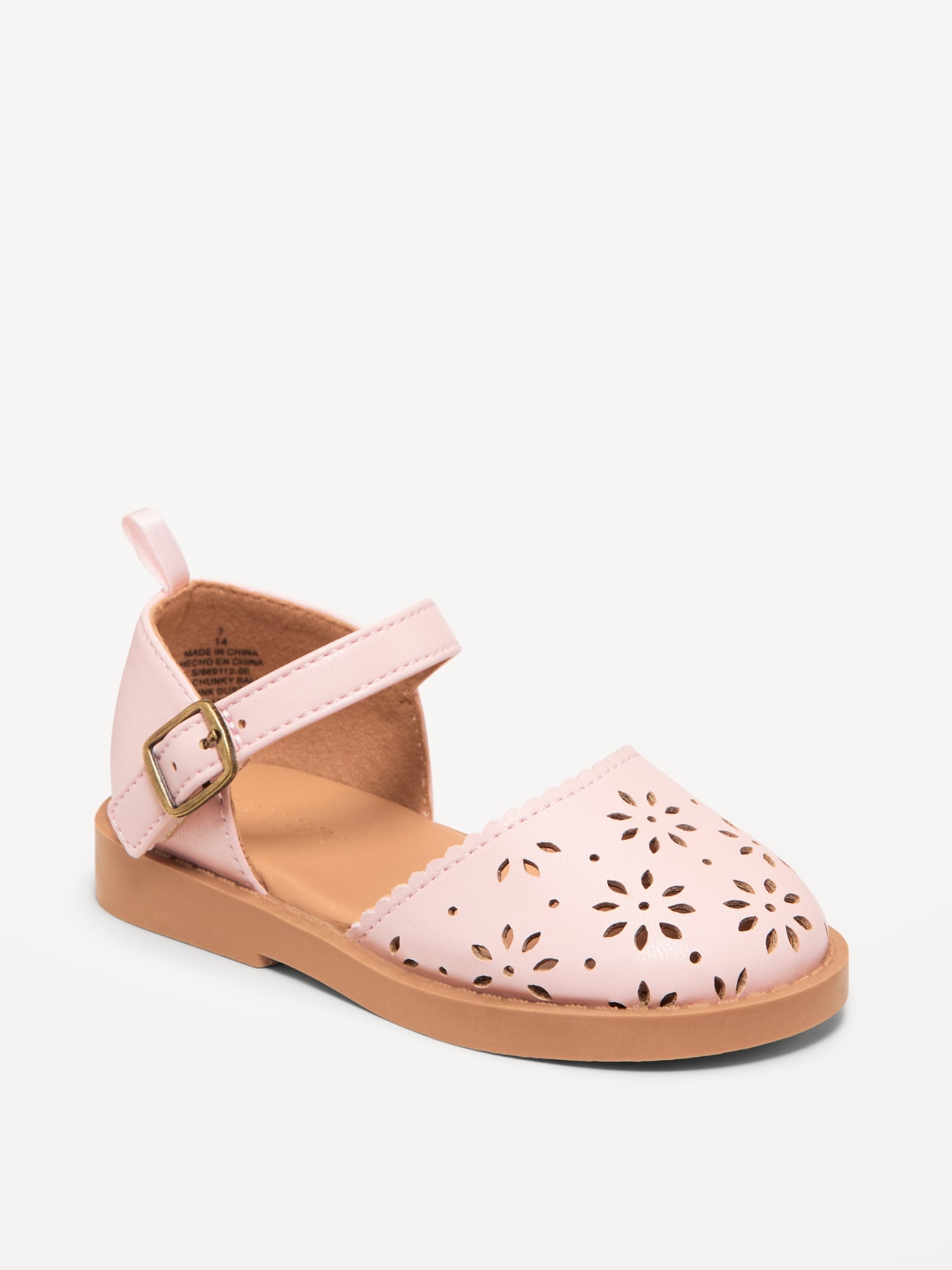 Chunky Perforated Ballet Sandals for Toddler Girls