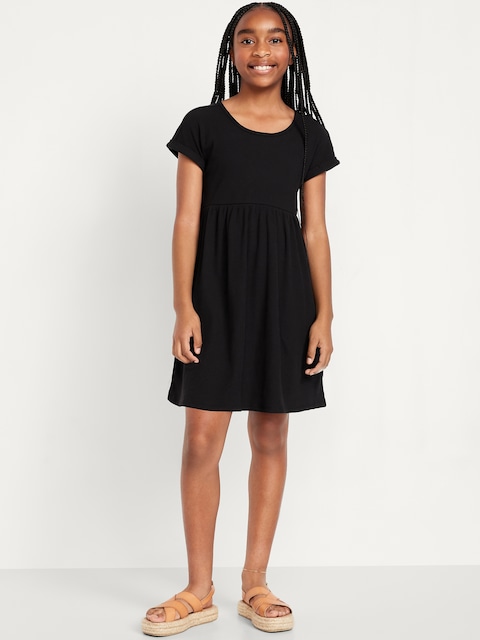 Short-Sleeve Ribbed Dress for Girls
