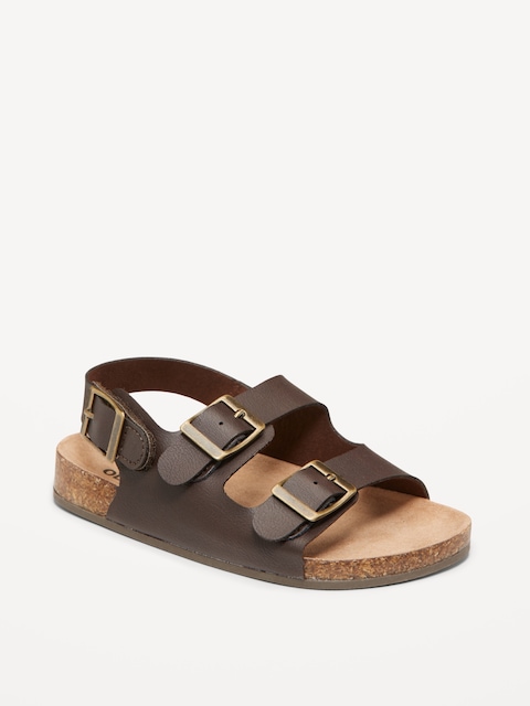 Faux-Leather Double-Strap Sandals for Toddler Boys