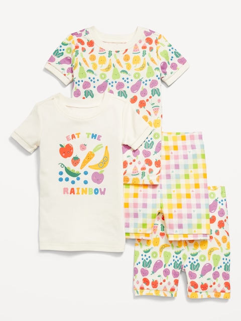 Snug-Fit Graphic Pajama 4-Piece Set for Toddler & Baby