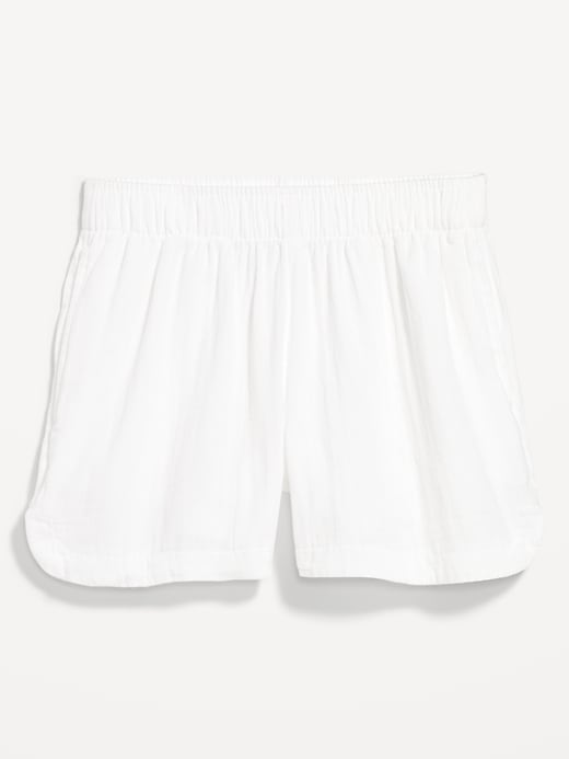 Image number 8 showing, High-Waisted Crinkle Gauze Shorts -- 4-inch inseam