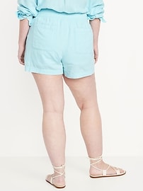 High-Waisted Linen-Blend Shorts -- 3.5-inch inseam