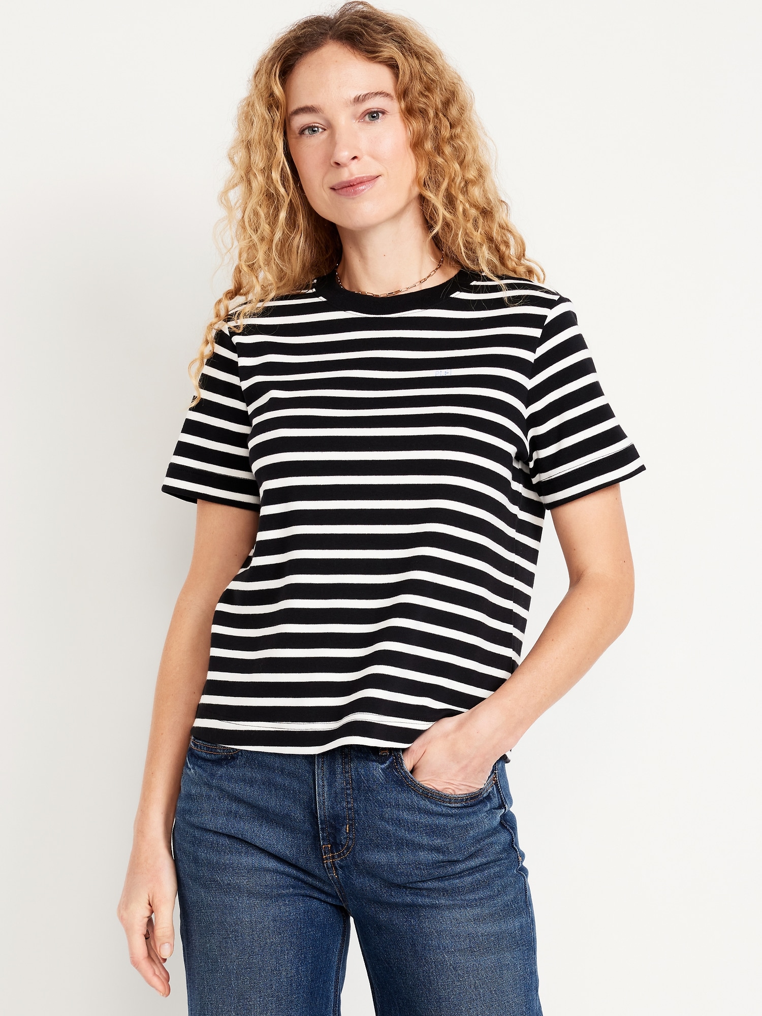 Heavyweight Striped Crew-Neck T-Shirt