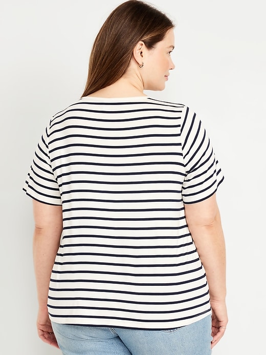 Image number 8 showing, Luxe V-Neck Striped T-Shirt