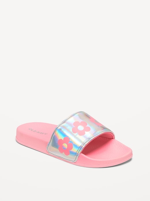 View large product image 1 of 5. Printed Faux-Leather Pool Slide Sandals for Girls