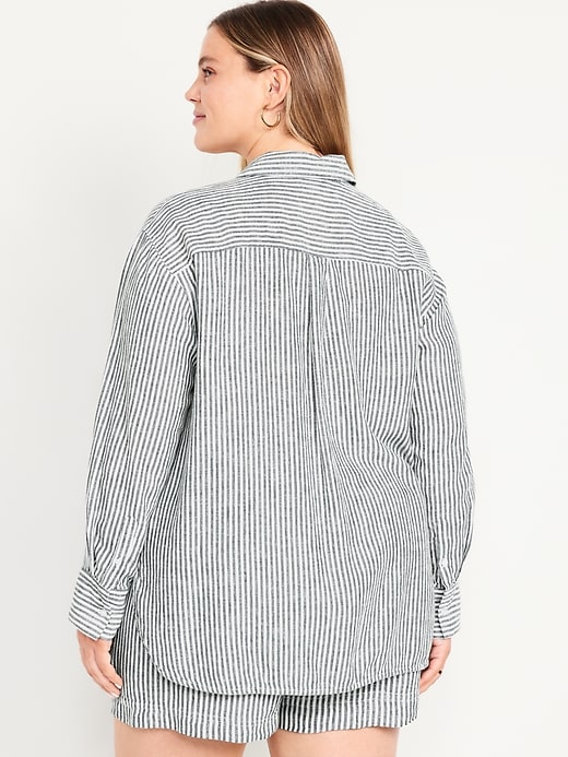 Image number 7 showing, Button-Down Linen-Blend Striped Shirt