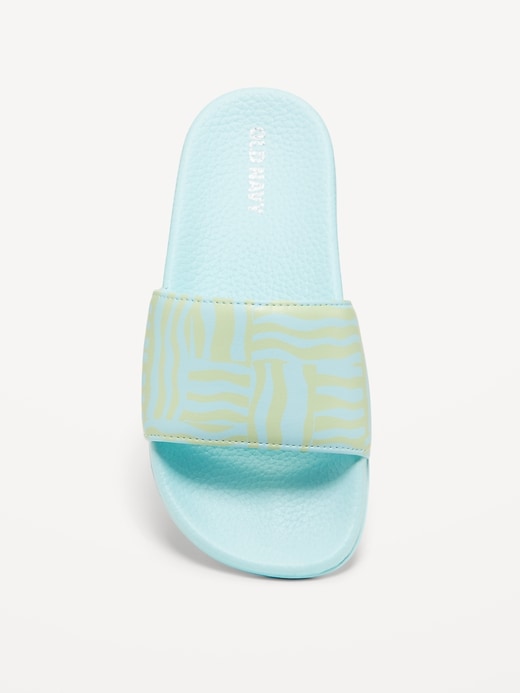 View large product image 2 of 5. Printed Faux-Leather Pool Slide Sandals for Girls