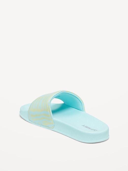 Image number 4 showing, Printed Faux-Leather Pool Slide Sandals for Girls
