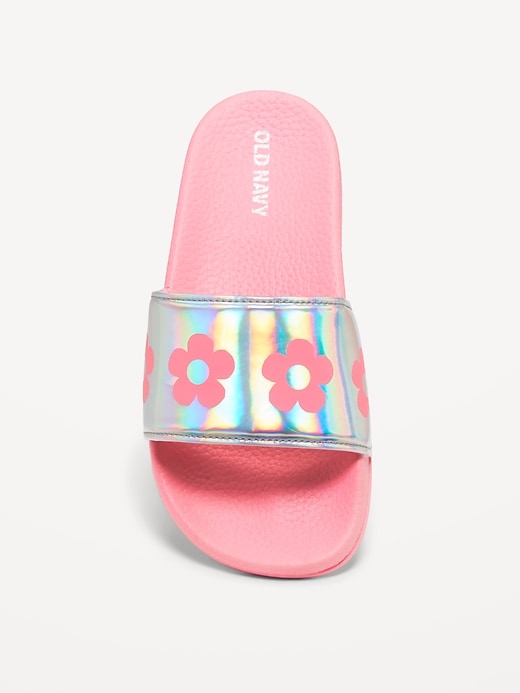 View large product image 2 of 5. Printed Faux-Leather Pool Slide Sandals for Girls