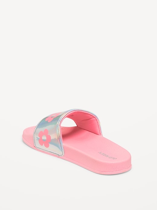 Image number 4 showing, Printed Faux-Leather Pool Slide Sandals for Girls