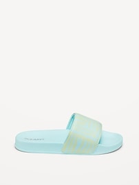 View large product image 3 of 5. Printed Faux-Leather Pool Slide Sandals for Girls