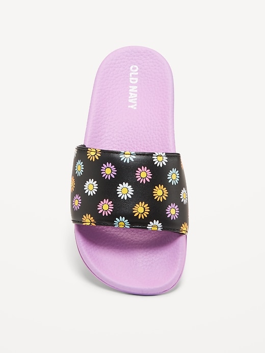 View large product image 2 of 5. Printed Faux-Leather Pool Slide Sandals for Girls