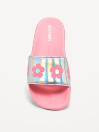 Image number 2 showing, Printed Faux-Leather Pool Slide Sandals for Girls
