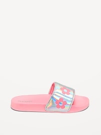 View large product image 3 of 5. Printed Faux-Leather Pool Slide Sandals for Girls