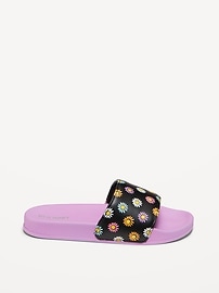 View large product image 3 of 5. Printed Faux-Leather Pool Slide Sandals for Girls