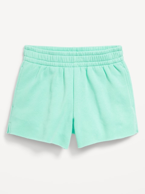 Short en molleton coupé à taille haute pour fille