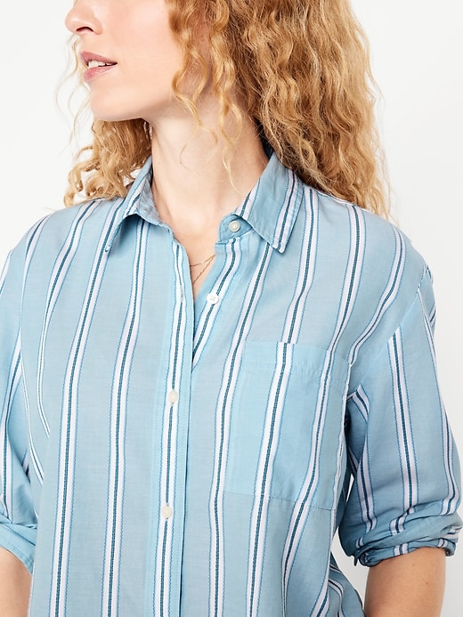 Image number 4 showing, Cropped Button-Down Striped Shirt