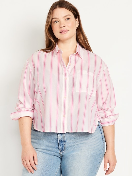 Image number 7 showing, Cropped Button-Down Striped Shirt