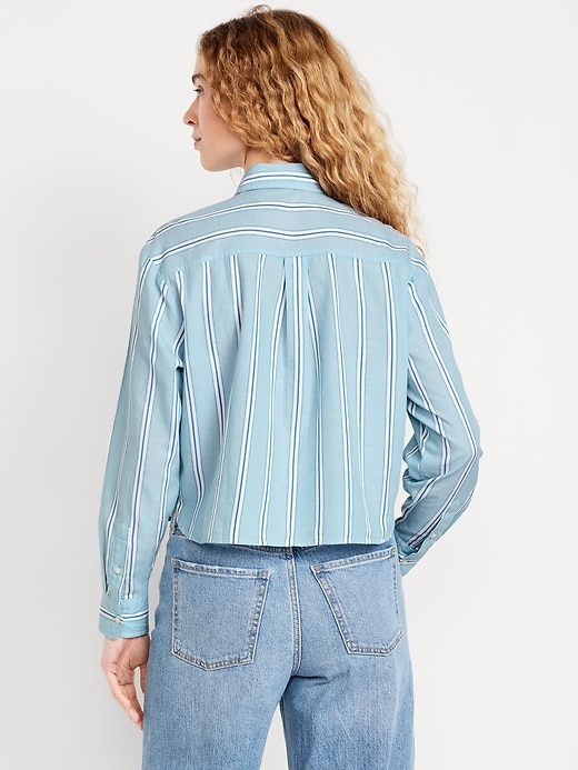 Image number 2 showing, Cropped Button-Down Striped Shirt