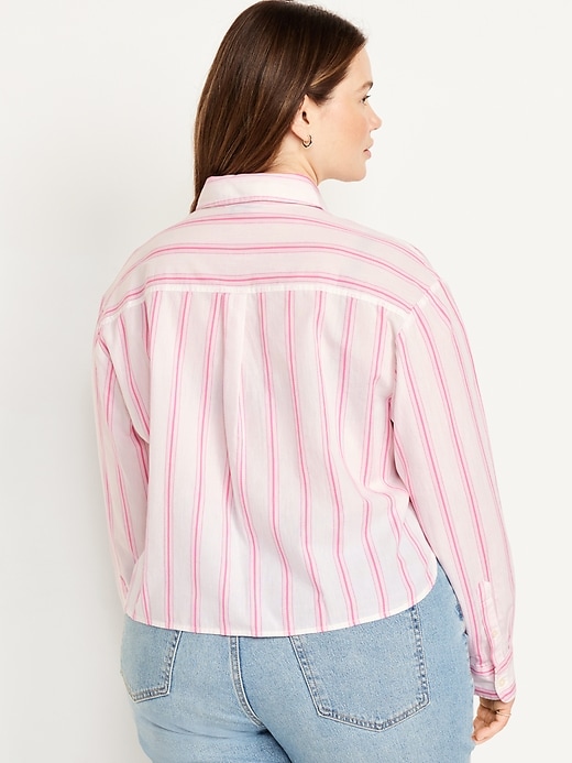 Image number 8 showing, Cropped Button-Down Striped Shirt