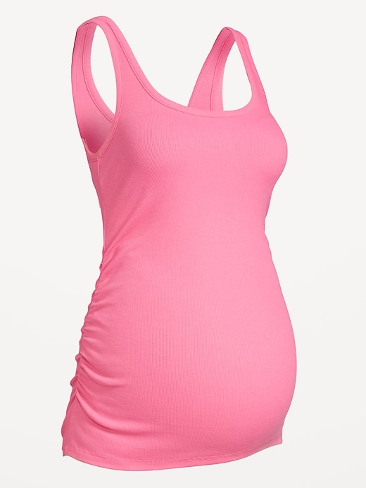 View large product image 2 of 2. Maternity Scoop-Neck Ribbed Tank Top