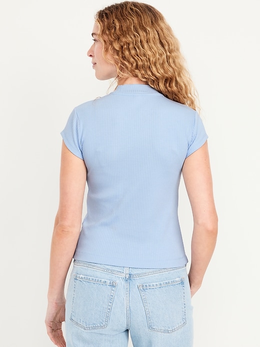 Image number 2 showing, Ribbed Mock-Neck Top