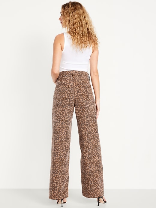 Image number 7 showing, High-Waisted Baggy Wide-Leg Studded Jeans