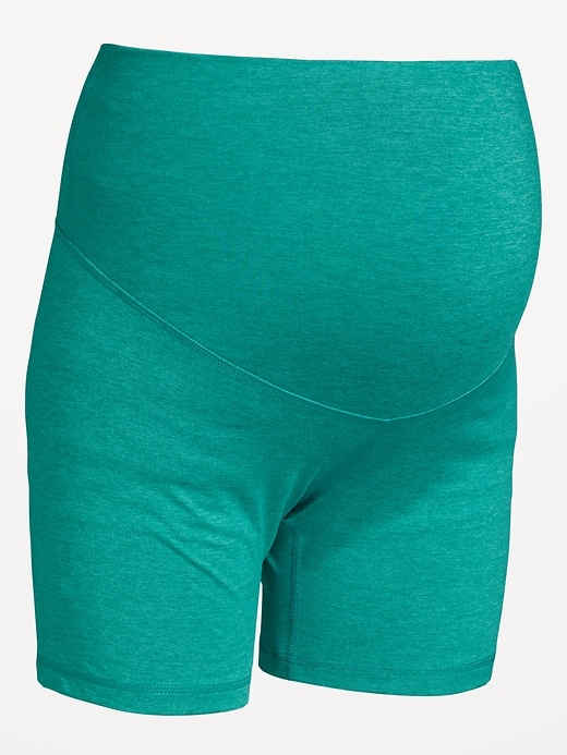 View large product image 2 of 2. Maternity Full-Panel CloudComfy Biker Shorts -- 6-inch inseam