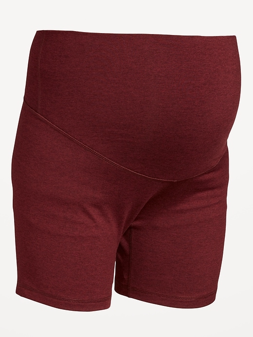 View large product image 2 of 2. Maternity Full-Panel CloudComfy Biker Shorts -- 6-inch inseam