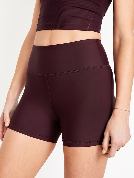 Image number 3 showing, High-Waisted PowerSoft Biker Shorts -- 4-inch inseam