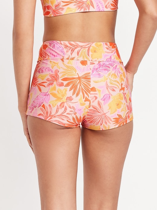 Image number 2 showing, High-Waisted Matte Swim Shorts -- 2-inch inseam