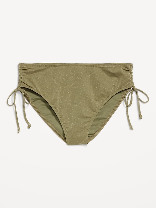 Image number 4 showing, Mid-Rise Side-Tie Shine Bikini Swim Bottoms