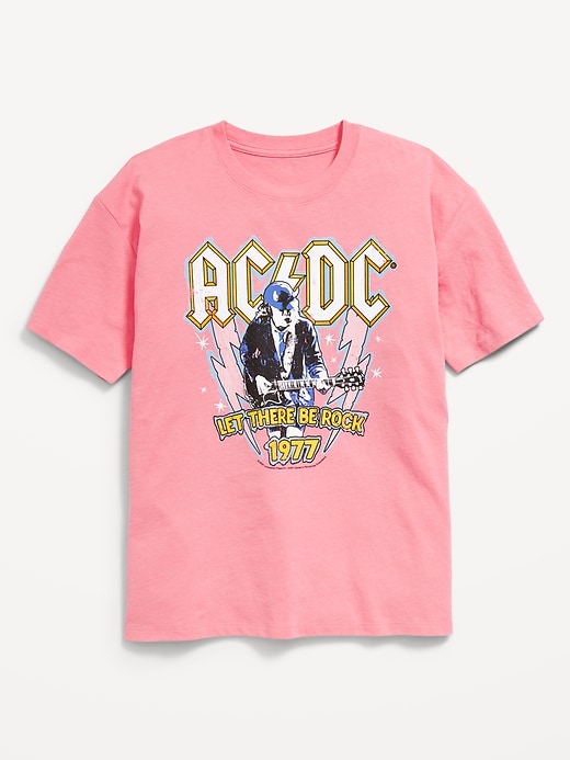 View large product image 2 of 2. AC/DC™ Oversized Graphic T-Shirt for Girls