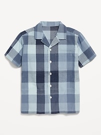L'image numéro 2 présente Chemise armurée texturée à manches courtes et à poche pour garçon